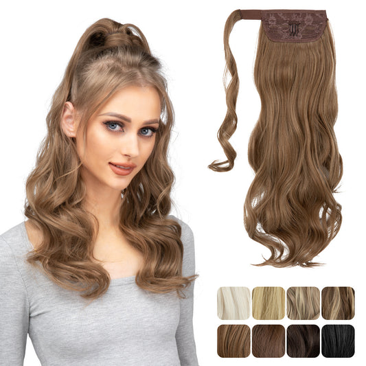 European And American Style Wig Ponytail Women's Long Curly Hair Elastic Velcro Wave Realistic Ponytail Braid 359a9098 8766 4