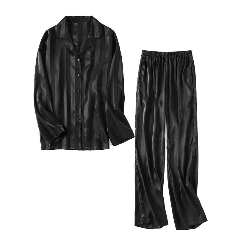 Imitated Silk Pajamas Women's Ice Silk Long Sleeve Loose Homewear 35b10f02 e69b 47d2 92e6 f119fbb5dedd