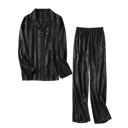 Imitated Silk Pajamas Women's Ice Silk Long Sleeve Loose Homewear 35b10f02 e69b 47d2 92e6 f119fbb5dedd