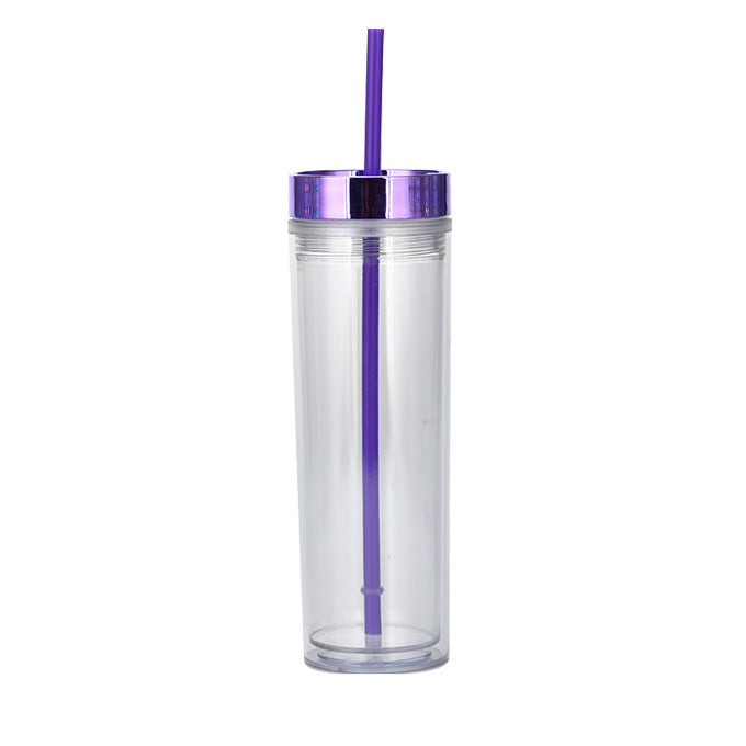 Double Layer AS Plastic Straight Body Multicolor Frosted Straw Cup 35b67298 cacb 4680 87fd 263164d183ac