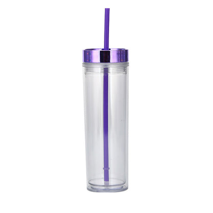 Double Layer AS Plastic Straight Body Multicolor Frosted Straw Cup 35b67298 cacb 4680 87fd 263164d183ac