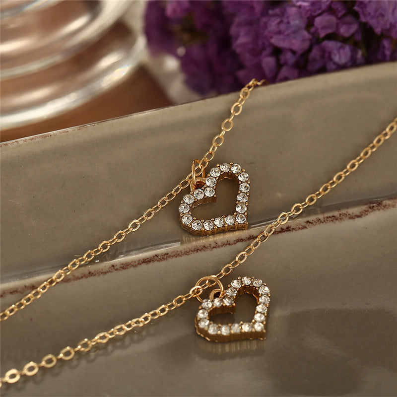 Trend Elegant Jewelry Crystal Love Letter Pendant Necklace Golden Color 35ba8039 666f 467c b595 6754762f7b0a