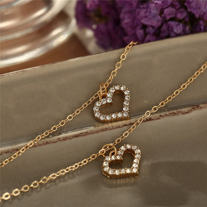 Trend Elegant Jewelry Crystal Love Letter Pendant Necklace Golden Color 35ba8039 666f 467c b595 6754762f7b0a