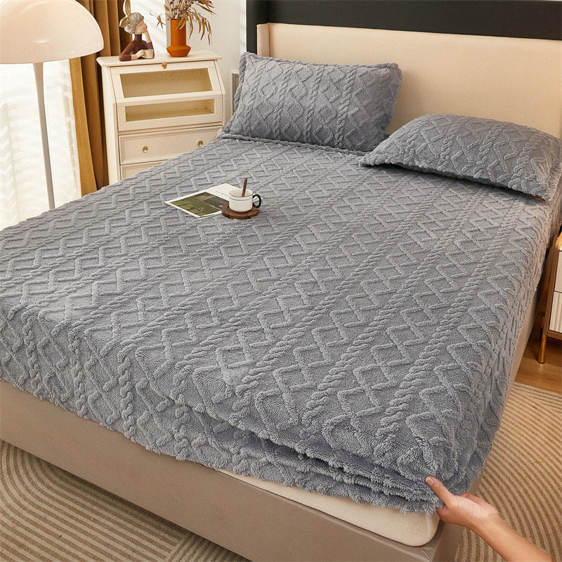 Winter Thermal Flannel Coral Fleece Fitted Sheet Fleece-lined Non-slip Bedspread 35ce8c9b c604 4363 ba25 4c2d34a3dc04 c52b01f