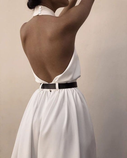 Polyester Women's Sexy Sleeveless Halter Backless Jumpsuit 35dd7e3d b0b2 4cc5 b457 d60b634c268e