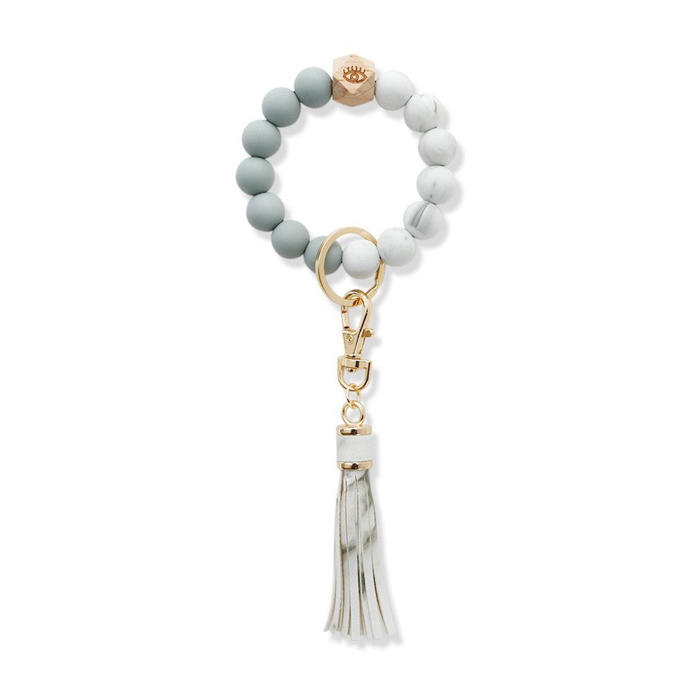 Silicone Wrist Keychain Handmade Beaded Leather Tassel Bracelet 3602d02e 5422 47da 9d06 d90ed57711be