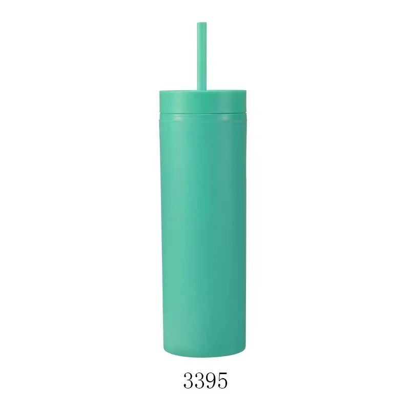 Double Layer AS Plastic Straight Body Multicolor Frosted Straw Cup 36199f29 c466 4ead 9d12 7420da33f4b7