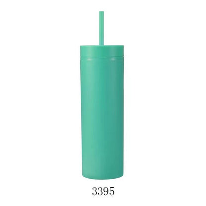 Double Layer AS Plastic Straight Body Multicolor Frosted Straw Cup 36199f29 c466 4ead 9d12 7420da33f4b7