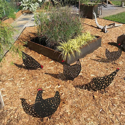 Chicken Yard Art Outdoor Garden Back Yard Gazon Stakes Hen Yard Decor 3626251695827