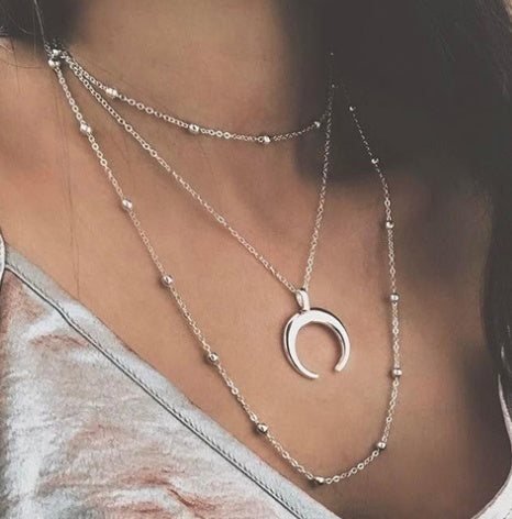 Bohemian Double Horn Necklace 3629417109107