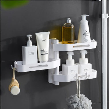 Rotating wall-mounted storage box kitchen bathroom toilet debris plastic punch-free storage finishing box 363098867686