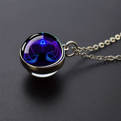 Luminous 12 Constellation Necklace 20mm Silver Creative 364a58cc d924 4856 976b fb5905596e65