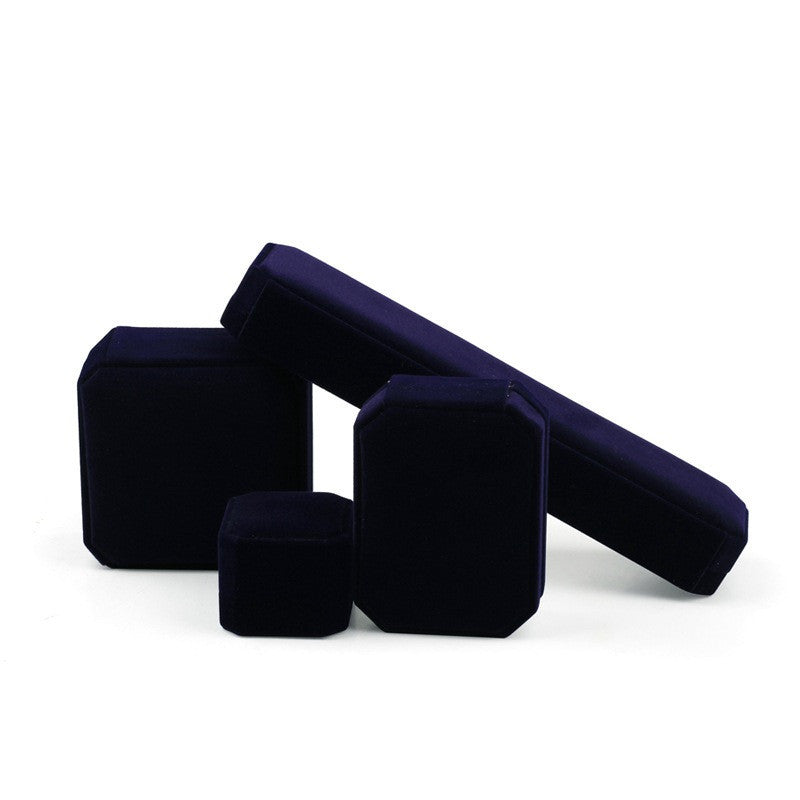 Dark Blue Octagonal Ring Box Necklace Pendant Jewelry Box 3650963452355