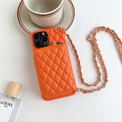 Crossbody Card Insert Case Luxury Rhombus Lamb Skin 3654172d 0e03 441d ad56 6f603fd88f64