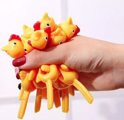 Catapult Launch Rubber Catapulted Chicken Toys Light Finger Prank Stretchy Flying Ejection Toy Slingshot Turkey Sticky 366882