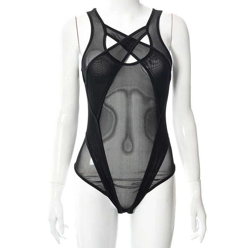 Fashion Sexy Mesh See-through Hollow Bodysuit 3669424b 6523 47e7 a9a9 d750eb5a7945