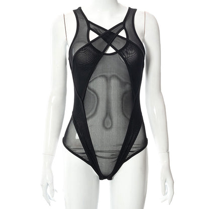 Fashion Sexy Mesh See-through Hollow Bodysuit 3669424b 6523 47e7 a9a9 d750eb5a7945