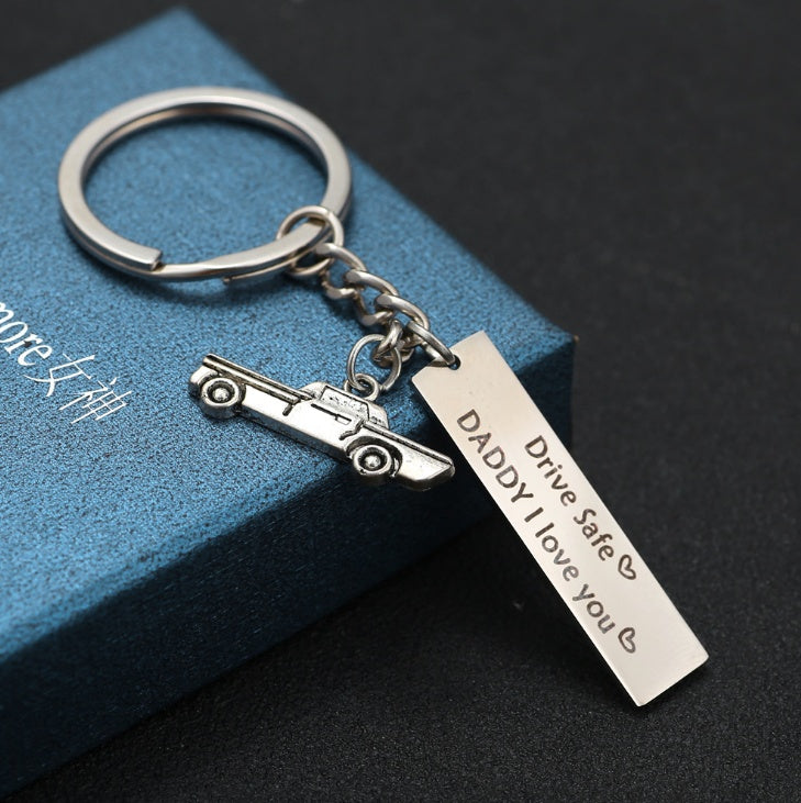 8 Styles Stainless Steel Key Chain Drive Safe I Need You Here With Me Keychain Couples Jewelry Engraved Car Key Chain SP1456 - HD Wireless Product #7