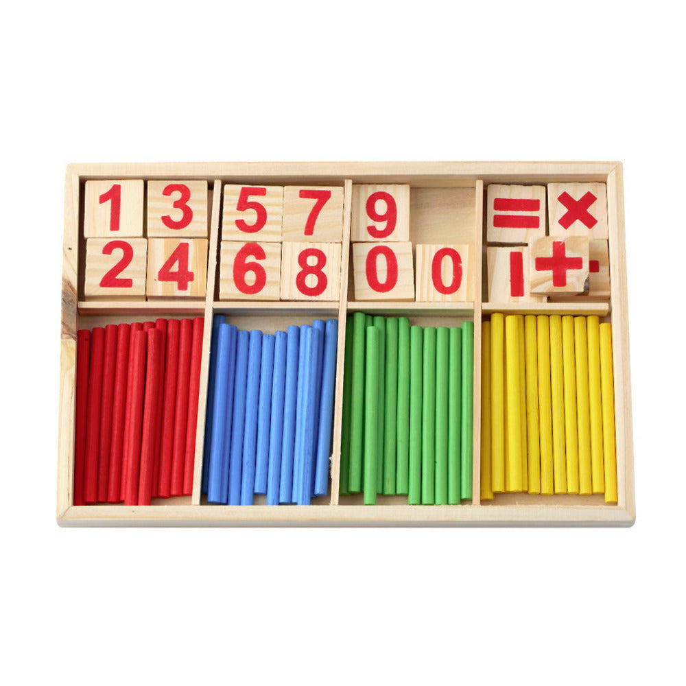 Math Manipulatives Wooden Counting Sticks Intelligence Montessori Math Wooden Color Calculation Education Enlightenment Toy 3