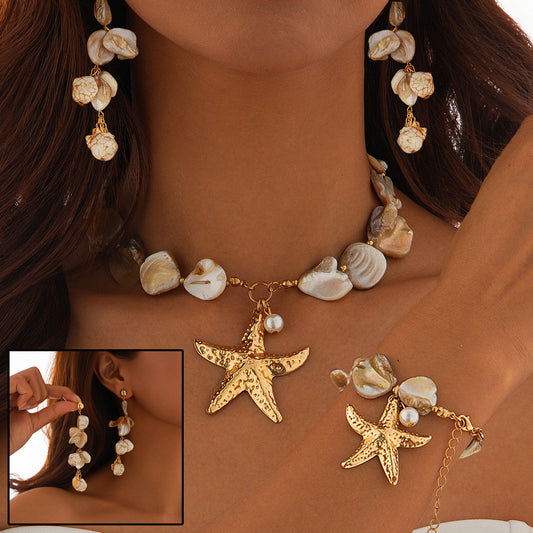 Classic Conch Pendant Necklace For Women Bohemian Starfish Beaded Choker Necklace Summer Beach Neck Fashion Jewelry 368eadf4 