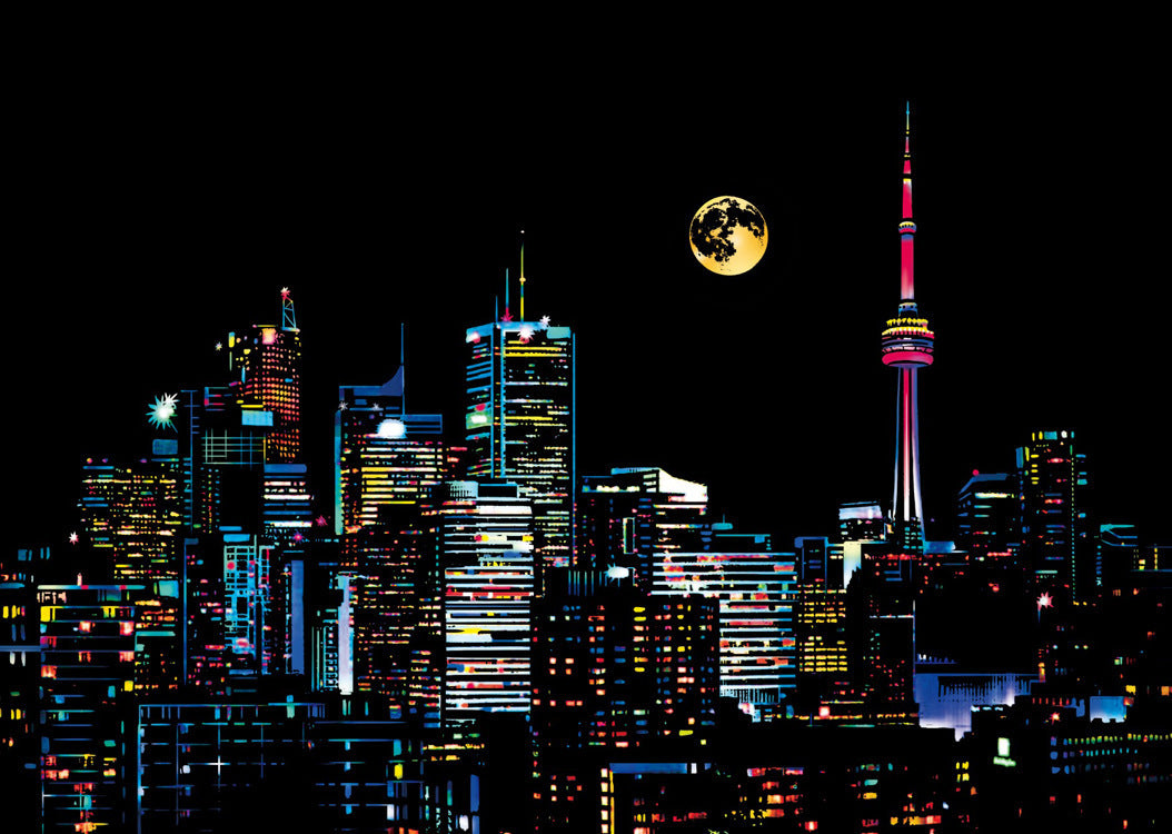 City night scratch painting 3690804216848