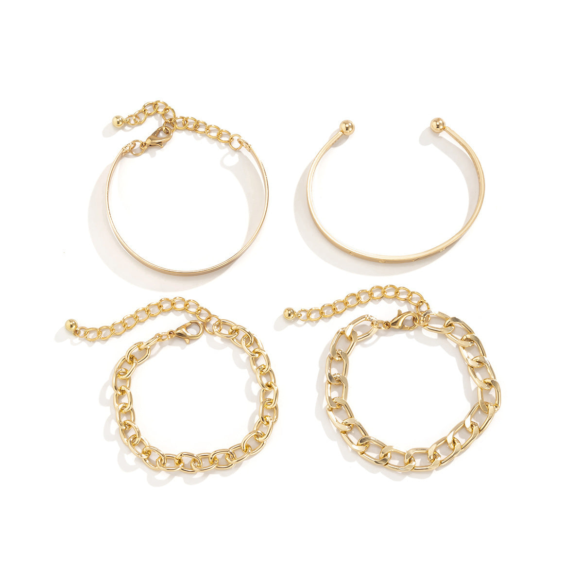 Simple And Smooth C-shaped Hollow Chain Bracelet Set 369186e8 59c8 4f5c 941c 4963fa5aa037