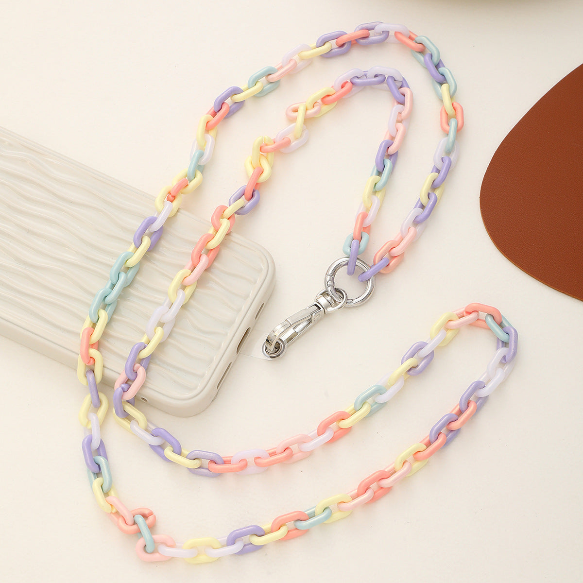Mixed Color Colored Acrylic Crossbody Chain - 图片 11