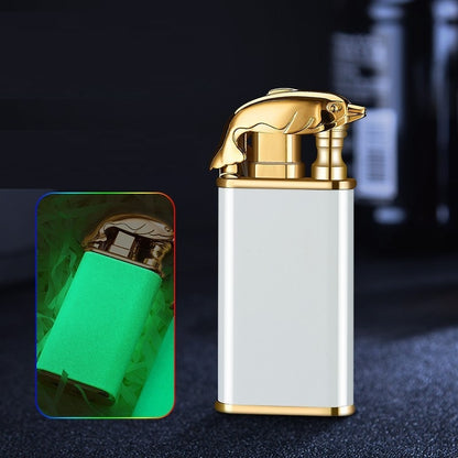 Creative Blue Flame Lighter Dolphin Dragon Tiger Double Fire Metal Winproof Lighter Inflatable Lighter 36d351b9 6ece 4b57 bfb