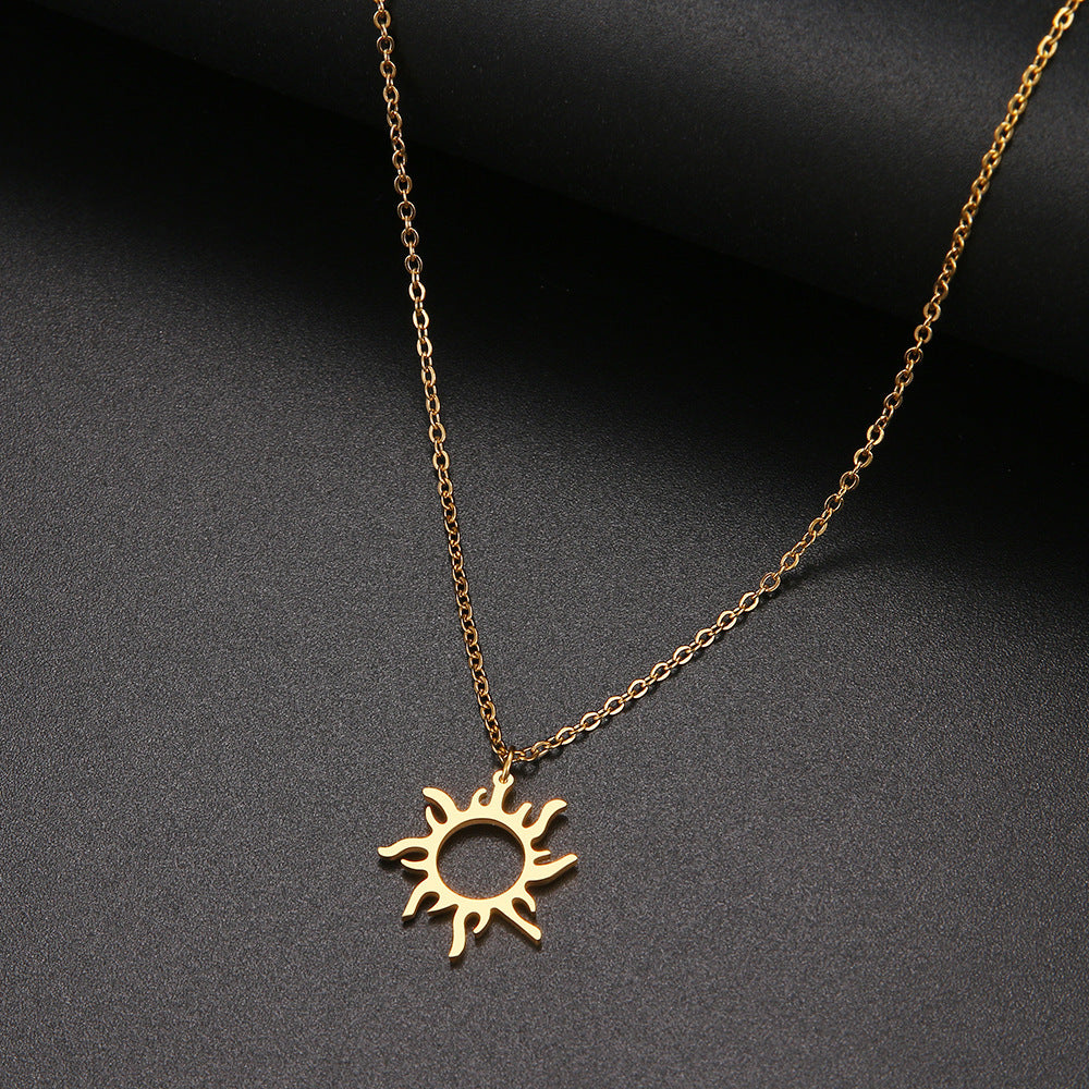 Titanium Steel Plating Ethnic Sun Totem Pendant Clavicle Necklace 36d92a2f b567 46b4 88b0 02bd573e9c2b