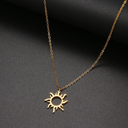 Titanium Steel Plating Ethnic Sun Totem Pendant Clavicle Necklace 36d92a2f b567 46b4 88b0 02bd573e9c2b