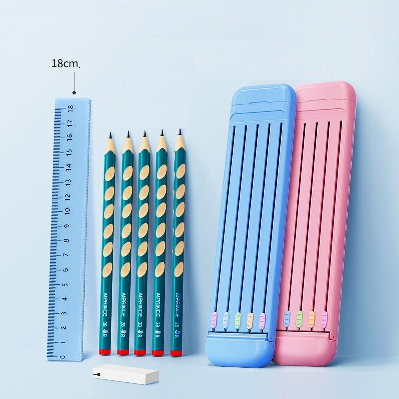 Ruler Pencil Eraser 4-Piece Stationery Box School Supplies 36eff4dc 0032 4be0 90a4 fdfa348620ba