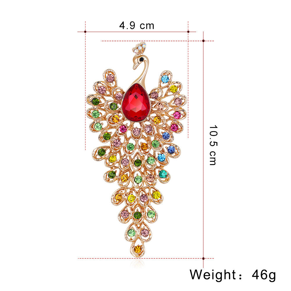 Fashion Peacock Color Rhinestone Glass Brooch 36f19339 8240 4ced 9d10 433c665f00fc