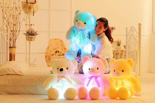 Creative Light Up LED Teddy Bear Stuffed Animals Plush Toy Colorful Glowing Christmas Gift For Kids Pillow 3703133729449