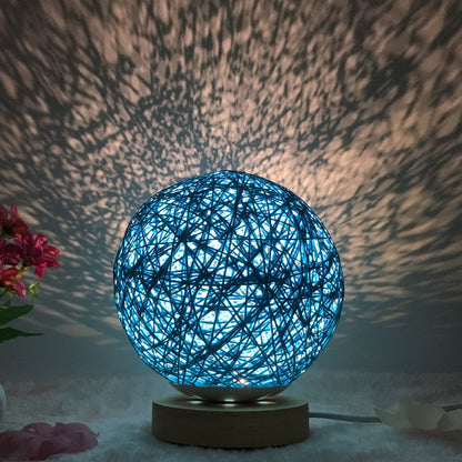 Amazon Hot Selling Creative Linen Table Lamp Novel and Unique LED Intelligent USB7 Color RGB16 Color Remote Control Rattan Ba