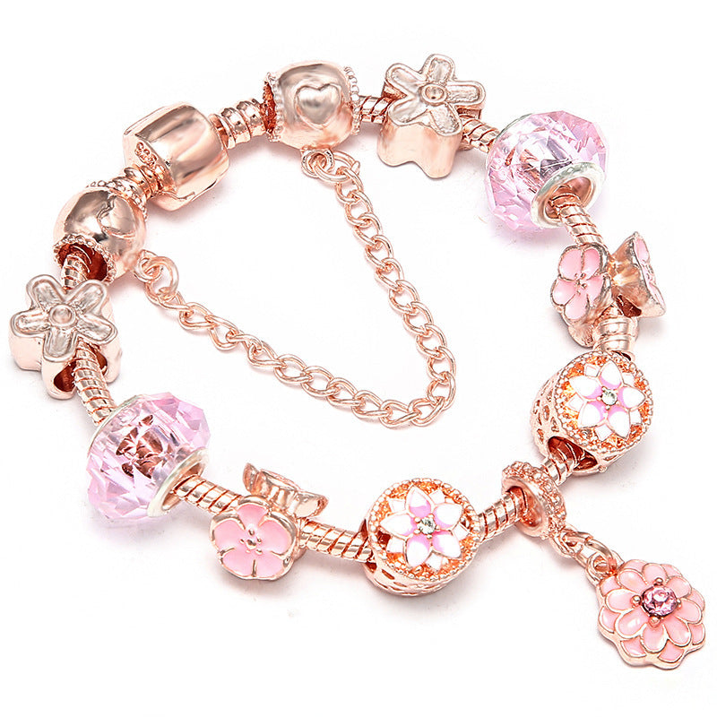 Rose Series Princess Crown Pendant Lady Bracelet 3712a87e 9b82 4f6c 85d6 9da6b17620de