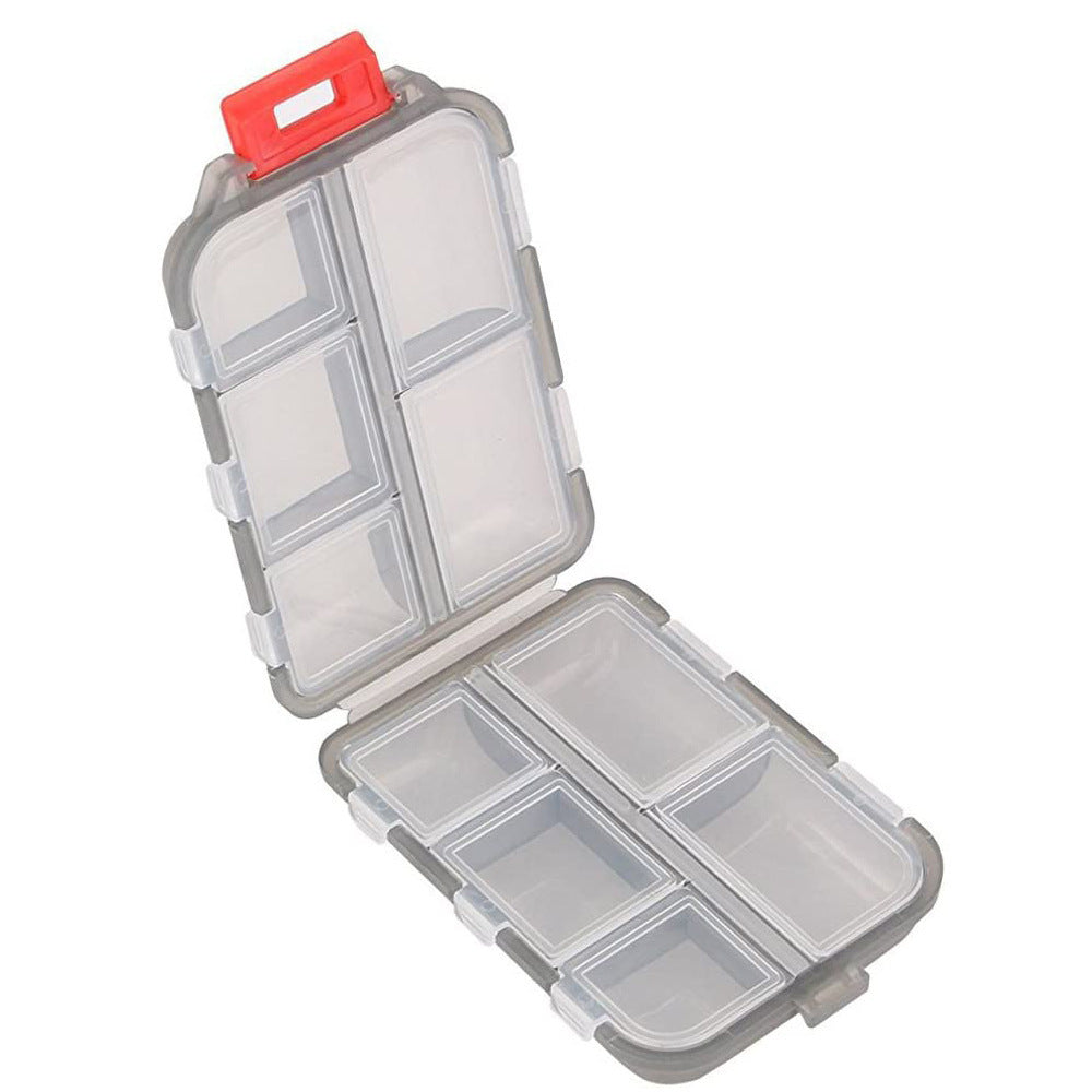Travel Pill Organizer 10 Grid  Moisture Proof Pills Box For Pocket Purse Daily Pill Case Portable Medicine Vitamin Holder Con