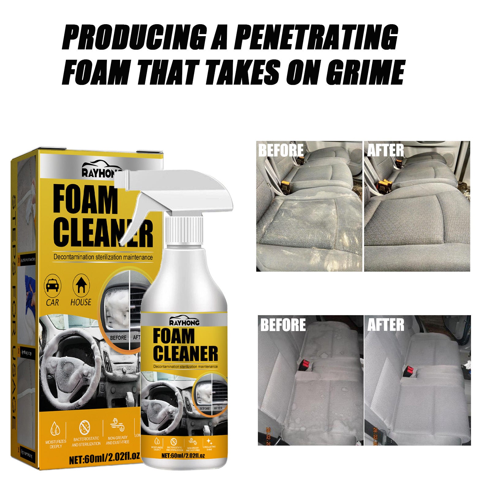 Car Interior Wash-free Decontamination Foamed Cleaner 3714f2d2 7e70 478d ba35 db2035ca2fc8