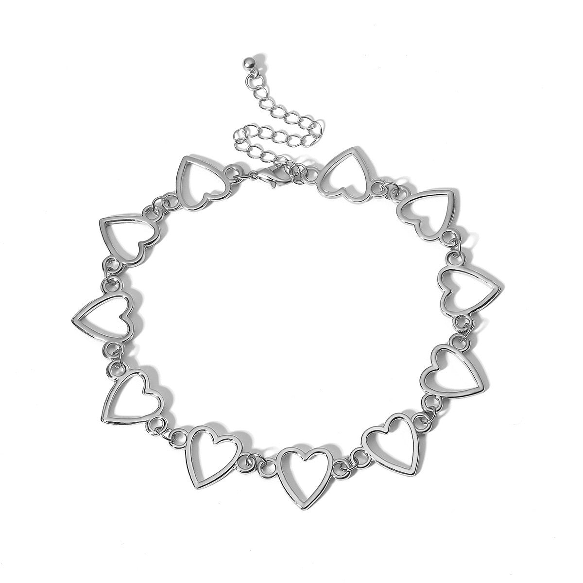 Temperament Geometric Personality Accessories Simple Hollow Love Single Layer Necklace 371804085246