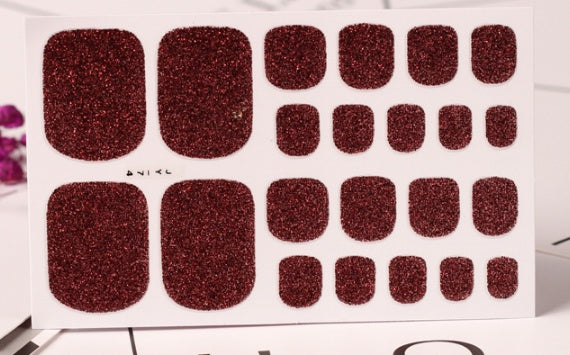 22 Nail Art Stickers Solid Color Green Onion Powder Foot Stickers - HD Wireless Product #11