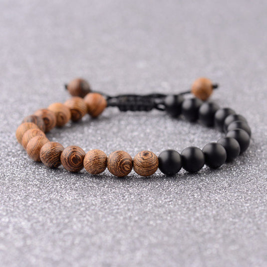 8mm Natural Woman Yoga Wooden Bead Bracelet - HD Wireless Product #1