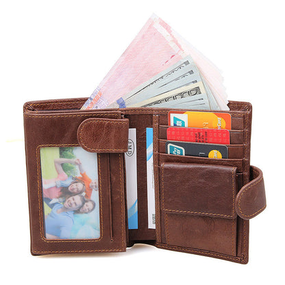 J.M.D leather wallet multi Card Leather Men's Wallet Purse RFID scan 8129 anti foreign trade 3730353656 1445275338