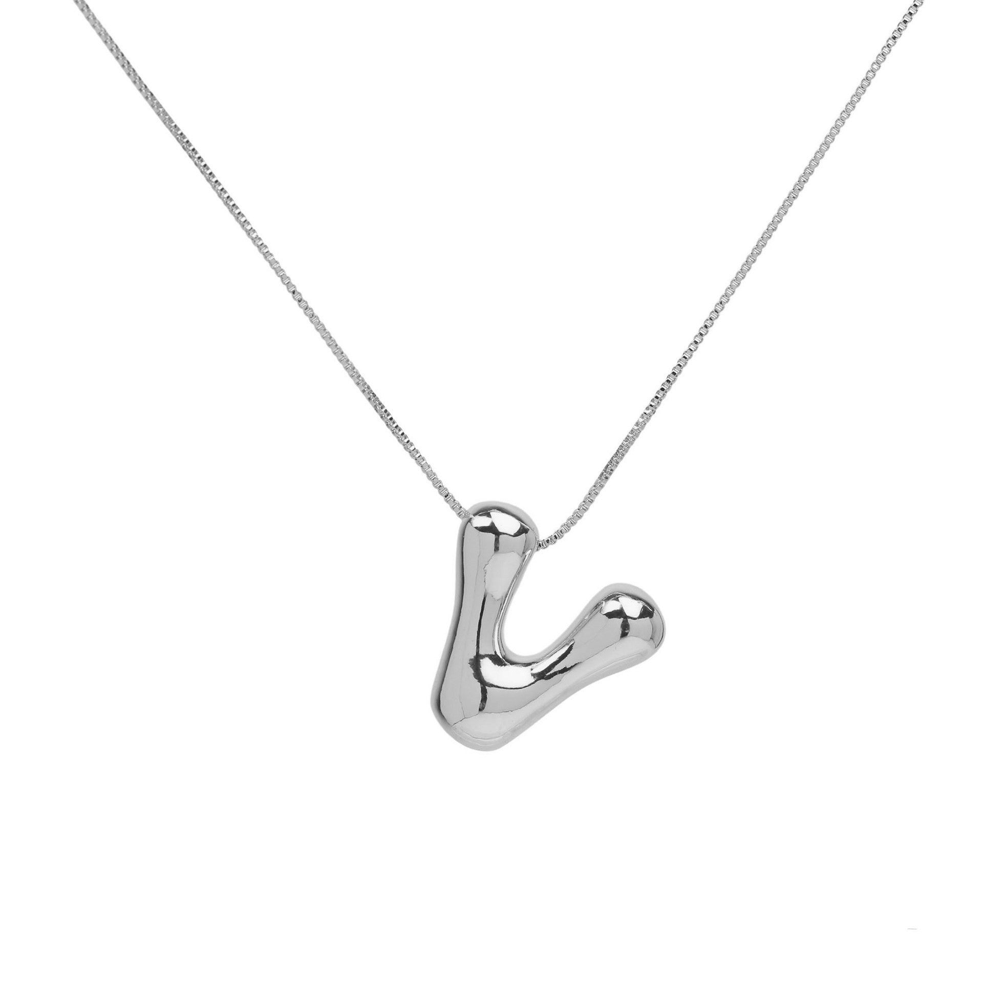 Brass Glossy Balloon English Letter Pendant Necklace 37493d73 d559 459d b4e9 93c06ef8234e