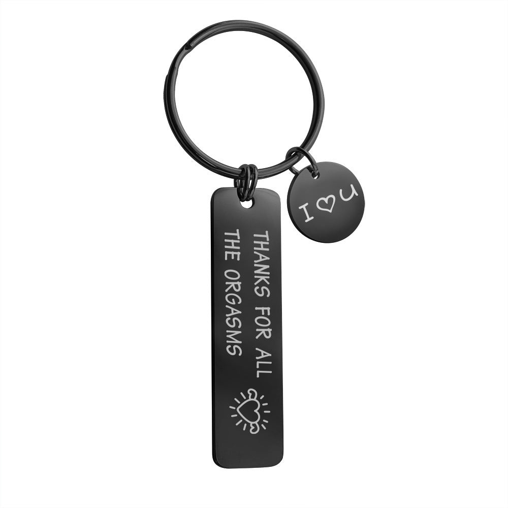 Metal Keychain Cross-Border Brushed Valentine's Day Keychain 3757646674919