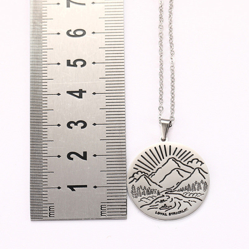 Inspirational Necklace Mountain Peak Personality Snow Mountain Necklace Simple 3761258846228