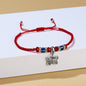 Red cord braided adjustable bracelet 3765640465455