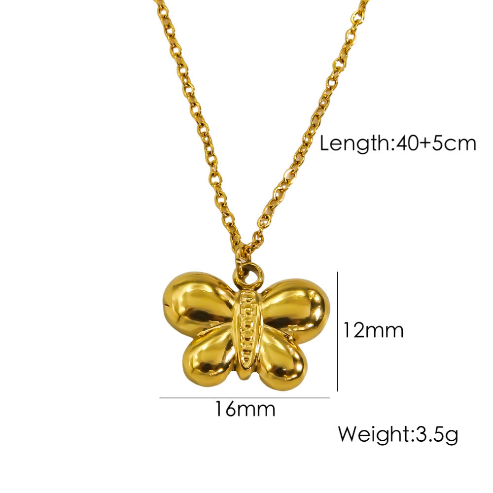 Bow Stainless Steel 14K Gold Earrings Necklace 37716f86 471a 479d 9f3c 802ffadc5797
