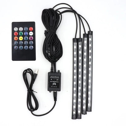 Automotive atmosphere One to four lights Remote 4x9 LED atmosphere lamp Indoor foot lamp 37933460476044
