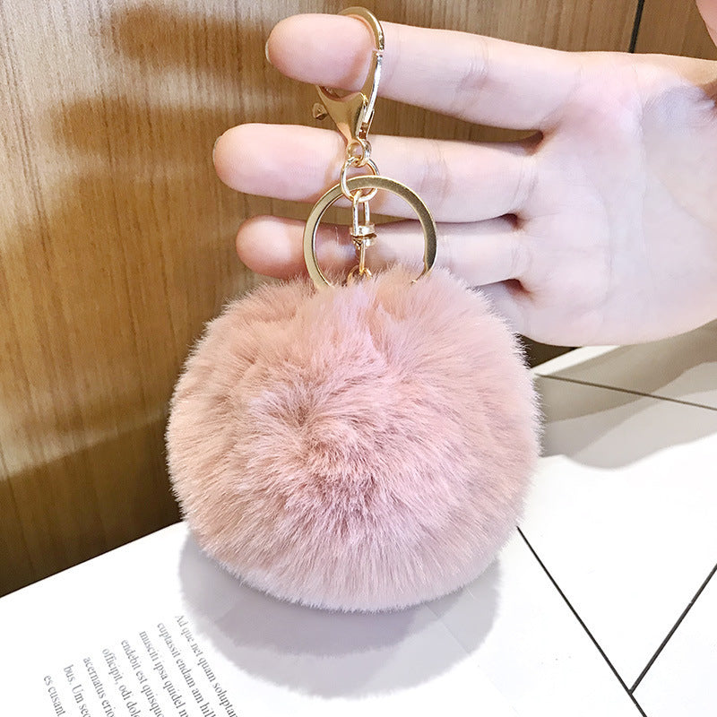 Imitated lazy rabbit fur ball car keychain pendant 3794873756344