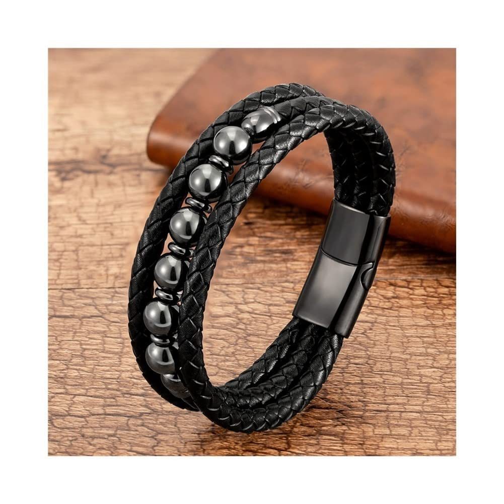 New Men's Three-layer Leather Bracelet 3798ca88 d053 4a1d 9fc4 55825c3ae411