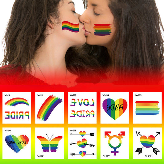 Face Stick Rainbow Geometric Flower Arm Tattoo Sticker 37a90e75 b6ce 45bb 8f7a cf38e321008f